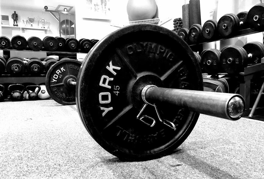 Barbell in the gym